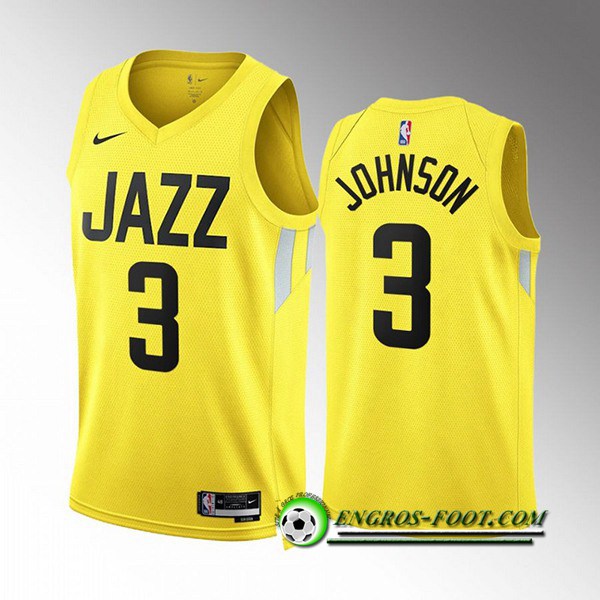 Maillot Utah Jazz (JOHNSON #3) 2022/23 Jaune