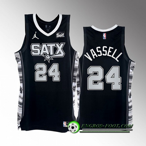 Maillot San Antonio Spurs (VASSELL #24) 2022/23 Noir