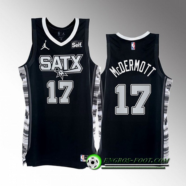 Maillot San Antonio Spurs (McDERMOTT #17) 2022/23 Noir