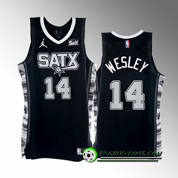 Maillot San Antonio Spurs (WESLEY #14) 2022/23 Noir