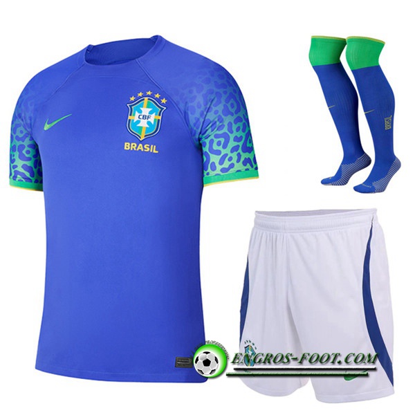 Ensemble Maillot Foot Bresil Exterieur (Short + Chaussettes) 2022/2023