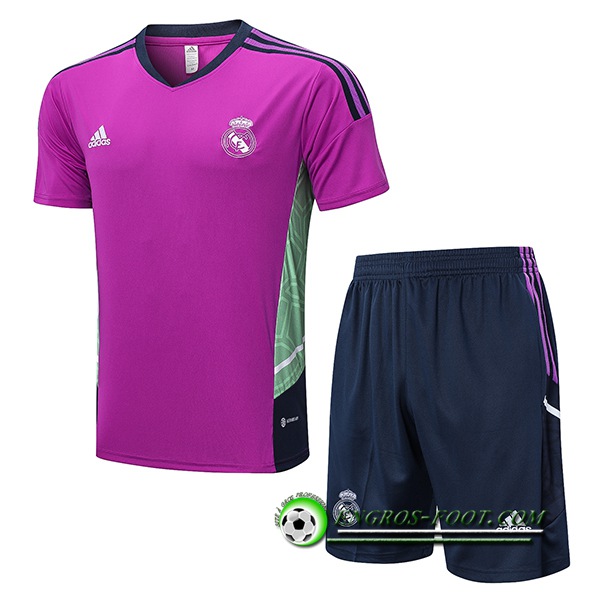 Ensemble Training T-Shirts + Shorts Real Madrid Pourpre 2022/2023