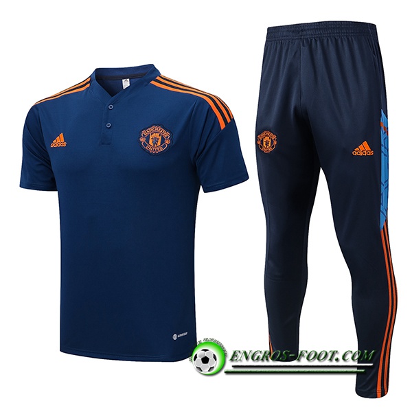 Ensemble Polo Foot Manchester United Bleu Marine 2022/2023