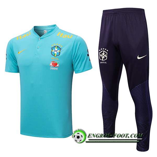 Ensemble Polo Foot Bresil Bleu Clair 2022/2023