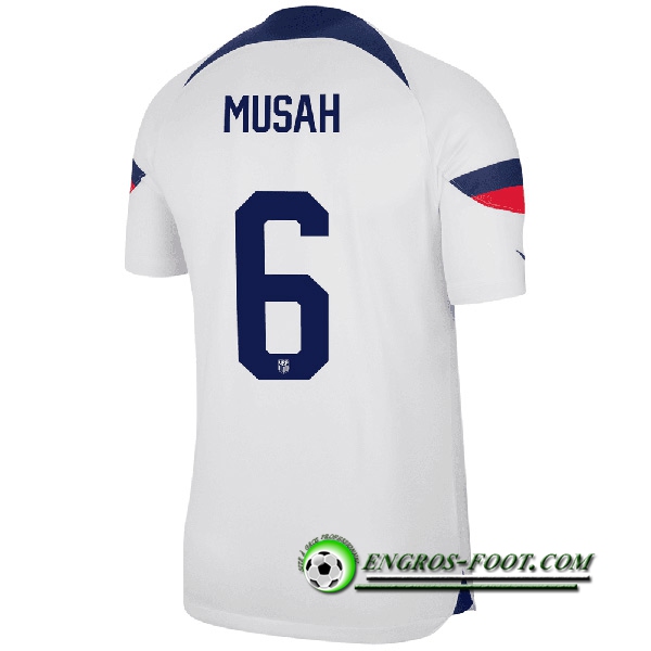 Maillot Equipe Foot Etats-Unis (MUSAH #6) 2022/2023 Domicile