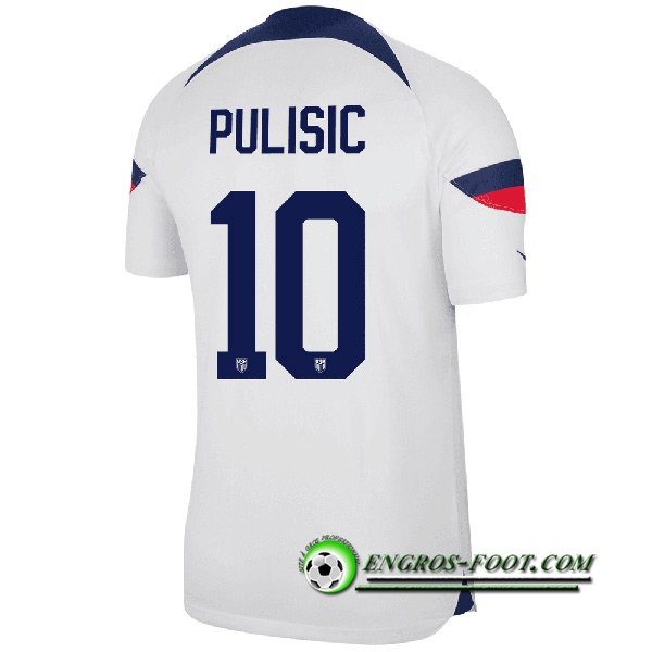 Maillot Equipe Foot Etats-Unis (PULISIC #10) 2022/2023 Domicile