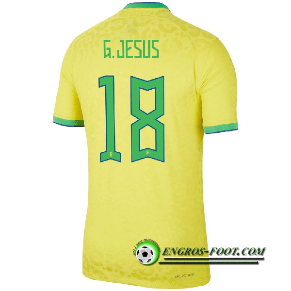 Maillot Equipe Foot Bresil (G.JESUS #18) 2022/2023 Domicile