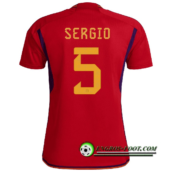 Maillot Equipe Foot Espagne (SERGIO #5) 2022/2023 Domicile