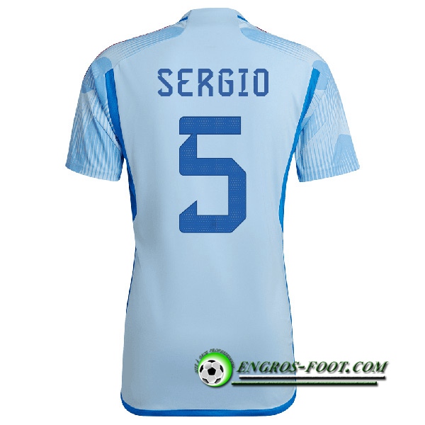 Maillot Equipe Foot Espagne (SERGIO #5) 2022/2023 Exterieur