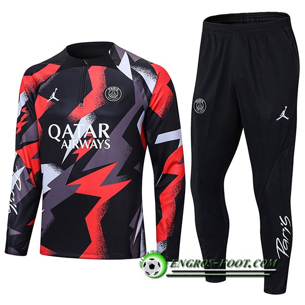 Ensemble Survetement de Foot Jordan PSG Rouge/Gris 2022/2023