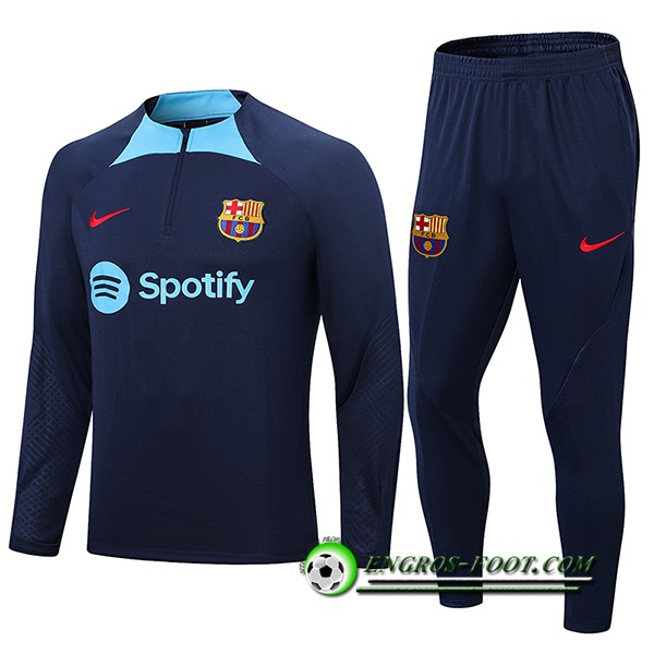 Ensemble Survetement de Foot FC Barcelone Bleu Marine 2022/2023