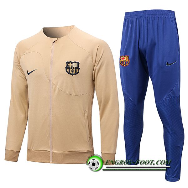 Ensemble Survetement de Foot - Veste FC Barcelone Jaune 2022/2023