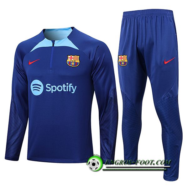 Ensemble Survetement de Foot FC Barcelone Bleu 2022/2023