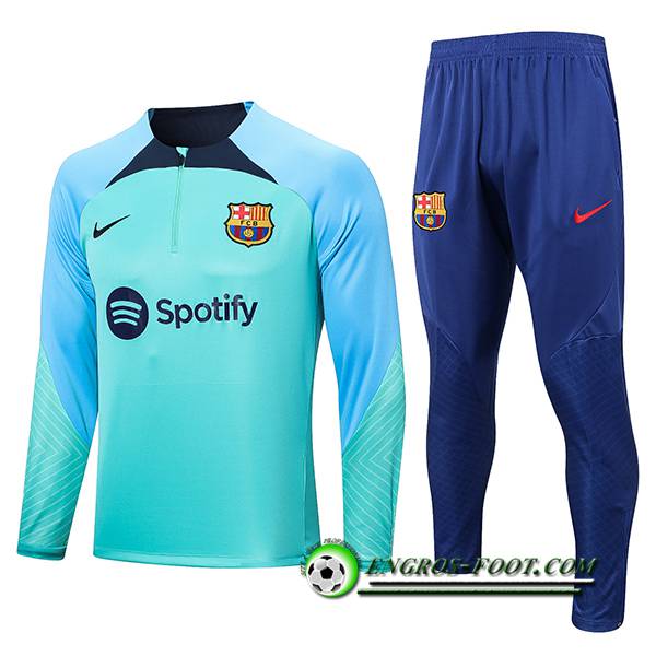 Ensemble Survetement de Foot FC Barcelone Vert 2022/2023