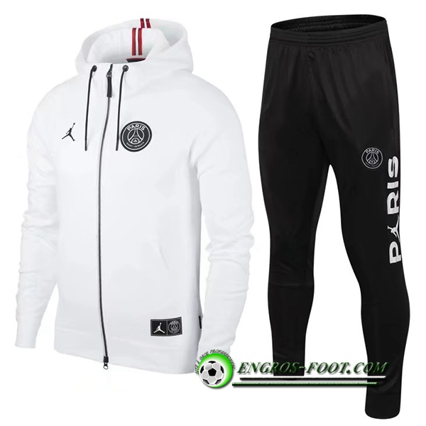 Ensemble Veste A Capuche Coupe-Vent Jordan PSG Blanc 2022/2023