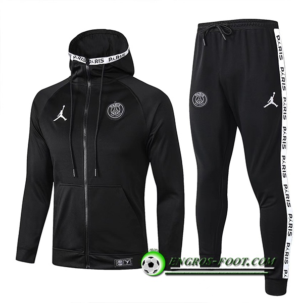 Ensemble Veste A Capuche Coupe-Vent Jordan PSG Noir 2022/2023