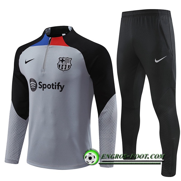 Ensemble Survetement de Foot FC Barcelone Gris 2022/2023