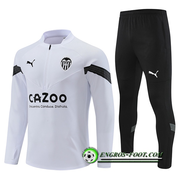 Ensemble Survetement de Foot Valencia Blanc 2022/2023