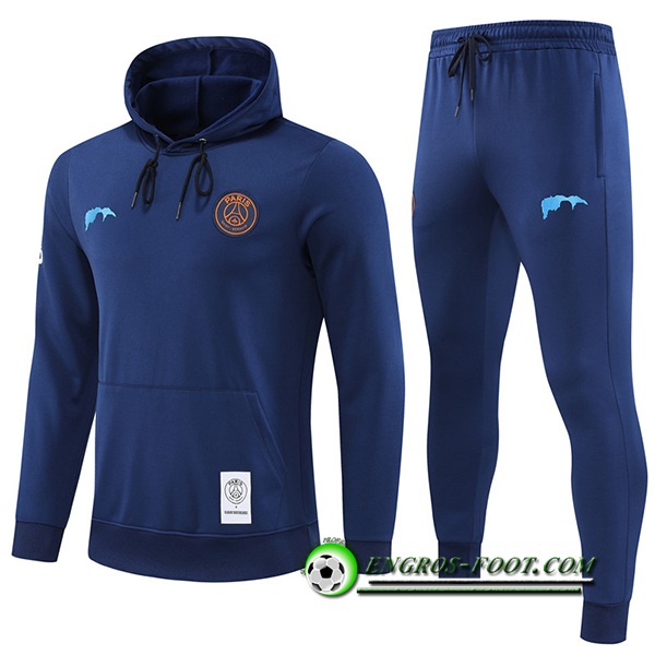 Ensemble Veste A Capuche Coupe-Vent PSG Bleu Marine 2022/2023