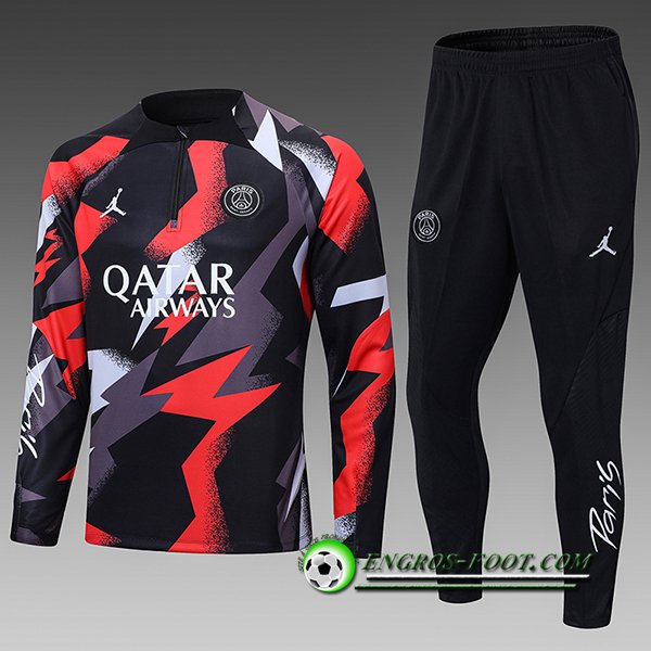 Ensemble Survetement de Foot Jordan PSG Enfant Rouge/Gris 2022/2023