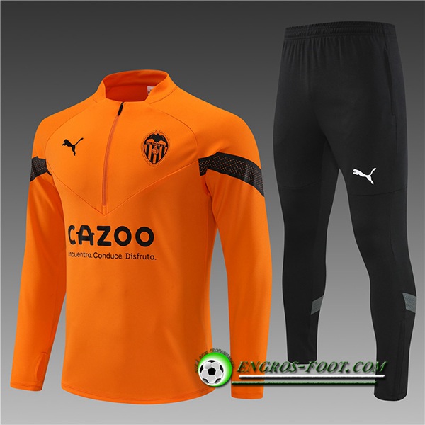 Ensemble Survetement de Foot Valencia Enfant Orange 2022/2023