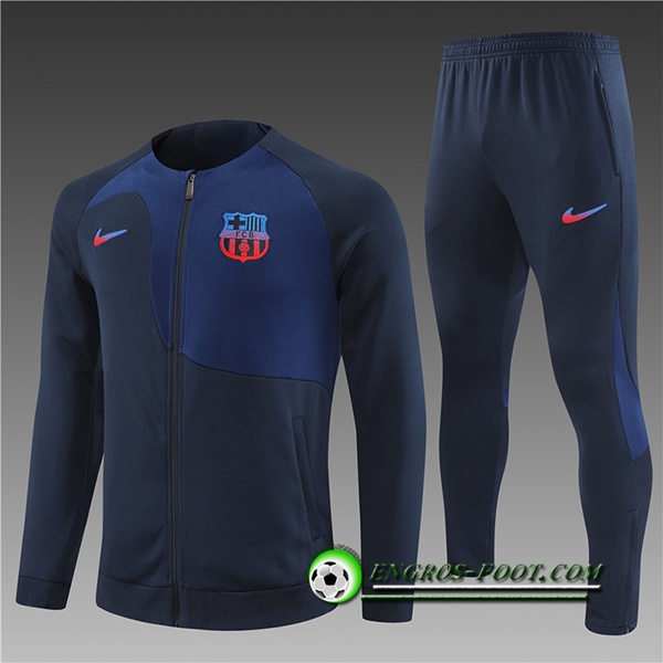 Ensemble Survetement de Foot - Veste FC Barcelone Enfant Bleu Marine 2022/2023