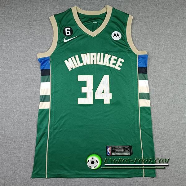 Maillot Milwaukee Bucks(ANTETOKOUNMPO #34) 2022/23 Vert