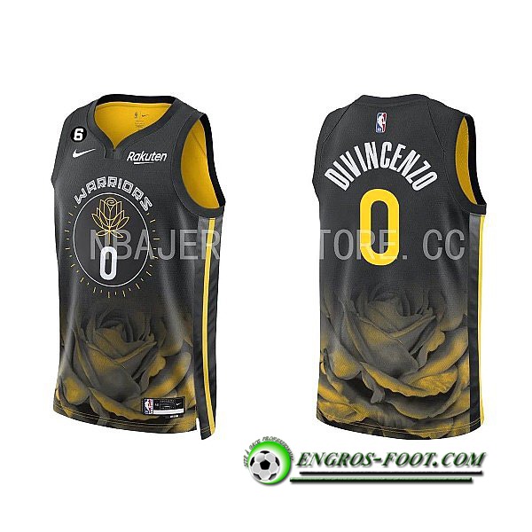 Maillot Golden State Warriors(DIVINCENZO #0) 2022/23 Noir/Jaune