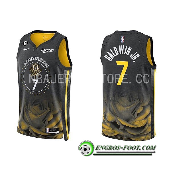 Maillot Golden State Warriors(BALDWIN JR. #7) 2022/23 Noir/Jaune