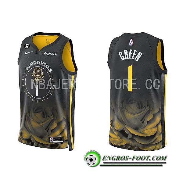 Maillot Golden State Warriors(GREEN #1) 2022/23 Noir/Jaune