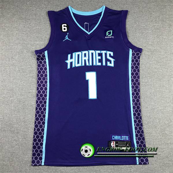 Maillot Charlotte Hornets(BALL #1) 2022/23 Pourpre