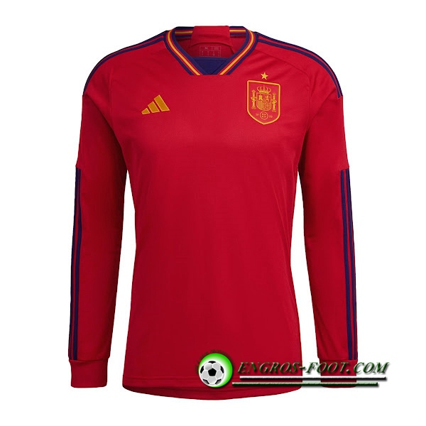 Nouveau Maillot Equipe Foot Espagne Domicile Manches Longues 2022/2023