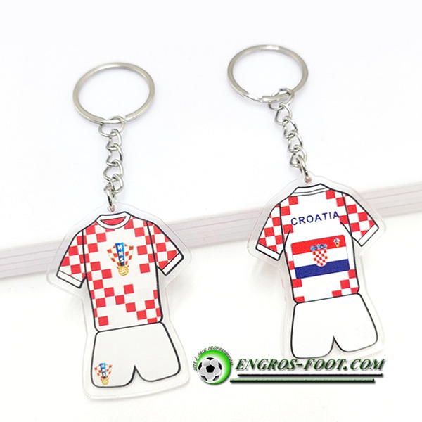 Nouveau Porte-clés Coupe Du Monde 2022 Croatie Blanc/Rouge