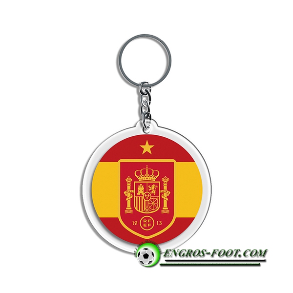 Nouveau Porte-clés Arrondir Coupe Du Monde 2022 Espagne Jaune/Rouge