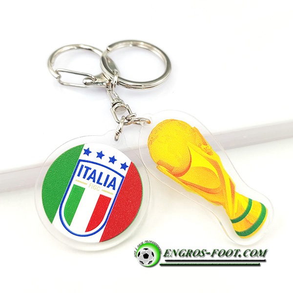 Nouveau Porte-clés Arrondir Coupe Du Monde + Italie Vert/Blanc/Rouge