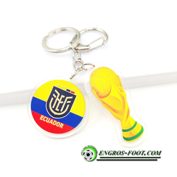 Nouveau Porte-clés Arrondir Coupe Du Monde 2022 + Equateur Jaune/Bleu/Rouge