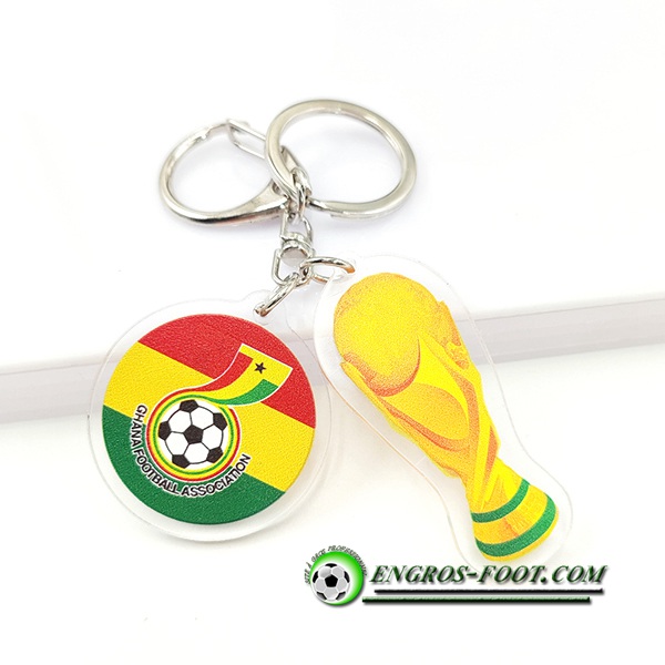 Nouveau Porte-clés Arrondir Coupe Du Monde 2022 + Ghana Rouge/Jaune/Vert