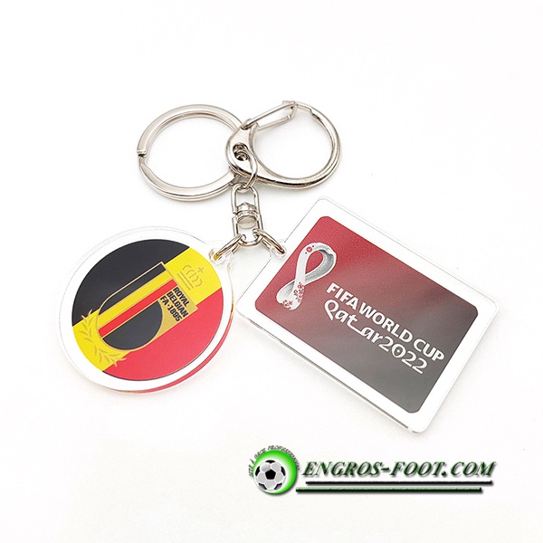 Nouvelle Porte-clés Coupe Du Monde 2022 Belgique Noir/Jaune/Rouge