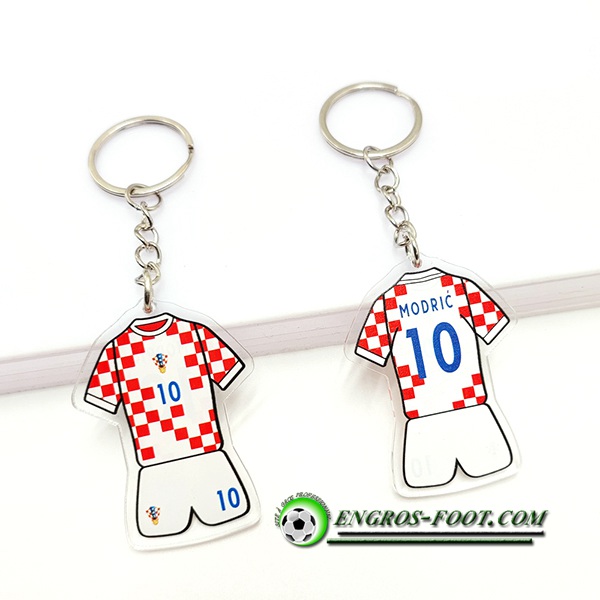 Nouveau Porte-clés Coupe Du Monde 2022 Croatie (MODRIĆ) Blanc/Rouge