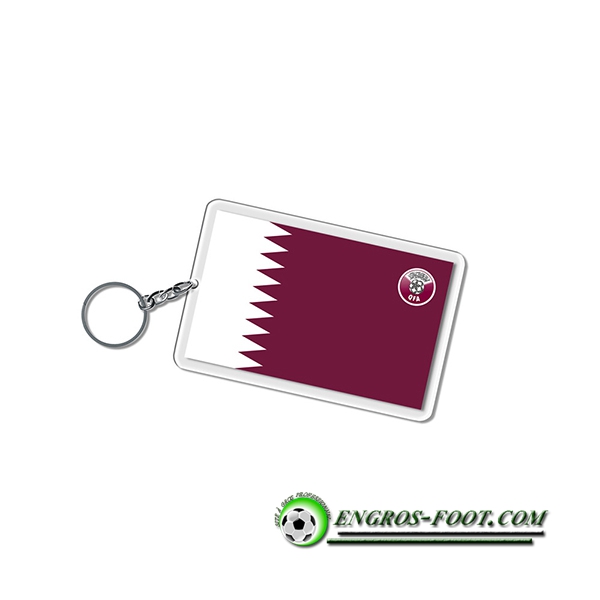 Nouveau Porte-clés Carré Coupe Du Monde 2022 Qatar Blanc/Brune