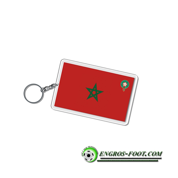 Nouveau Porte-clés Carré Coupe Du Monde 2022 Maroc Rouge