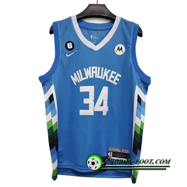 Maillot Milwaukee Bucks (ANTETOKOUNMPO #34) 2022/23 Bleu