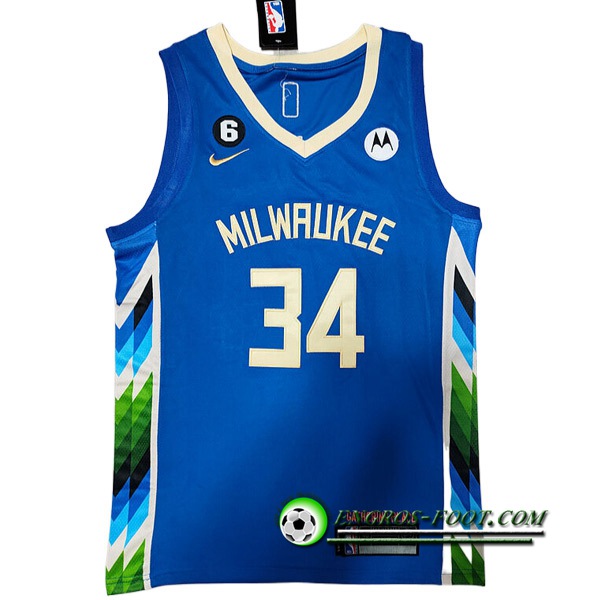 Maillot Milwaukee Bucks (ANTETOKOUNMPO #34) 2022/23 Bleu