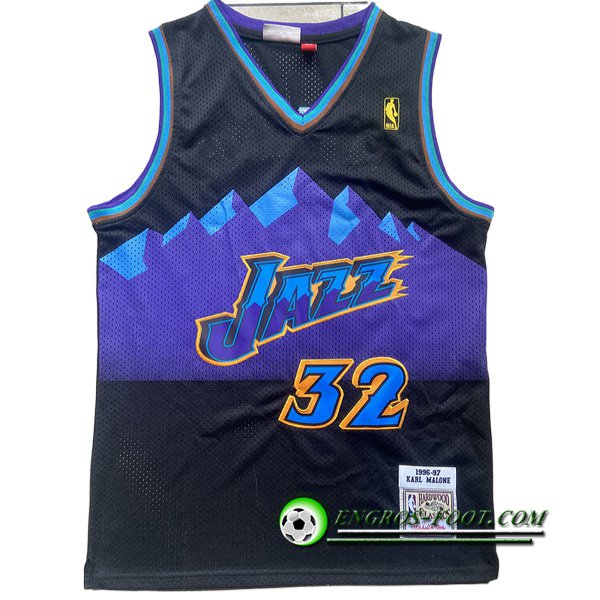 Maillot Utah Jazz (MALONE #32) 2022/23 Noir/Pourpre