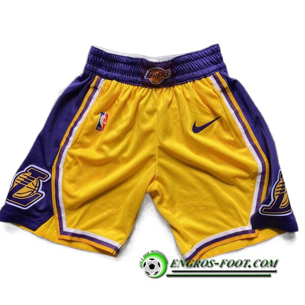 Shorts NBA Los Angeles Lakers Jaune/Pourpre