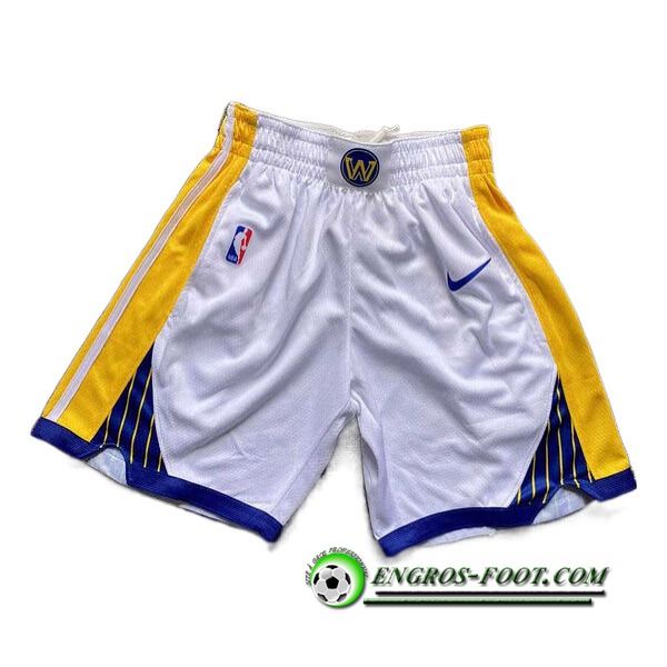 Shorts NBA Golden State Warriors Blanc/Jaune