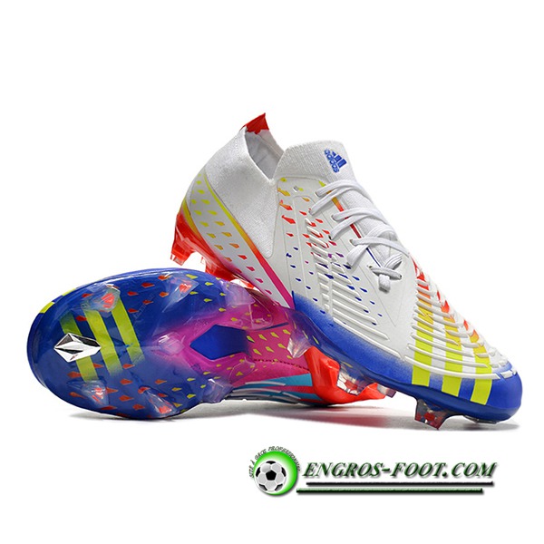 Adidas Chaussures de Foot Predator FIFA World Cup Qatar 2022 Edge+ FG Blanc -03