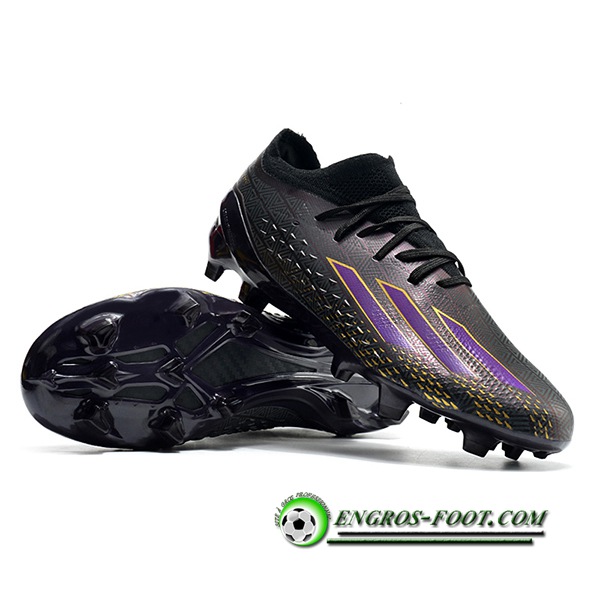 Adidas Chaussures de Foot X Speedportal .1 2022 World Cup Boots FG Noir/Pourpre