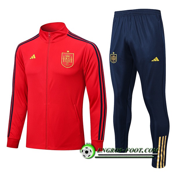 Ensemble Survetement de Foot - Veste Espagne Rouge 2022/2023