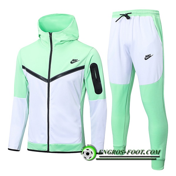 Ensemble Veste A Capuche Coupe-Vent NIKE Blanc/Vert 2022/2023